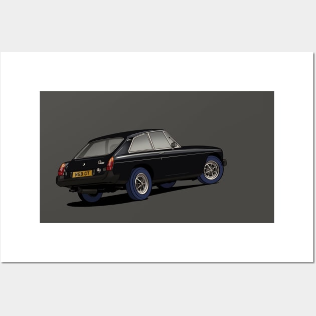 Black MGB GT Coupe Wall Art by Webazoot